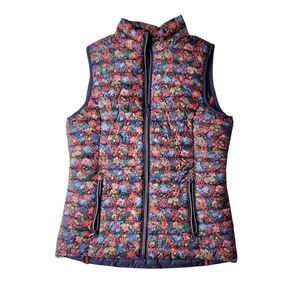 Joules Right As Rain Foral Puffy Vest Size 4